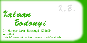 kalman bodonyi business card