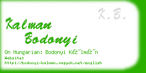 kalman bodonyi business card